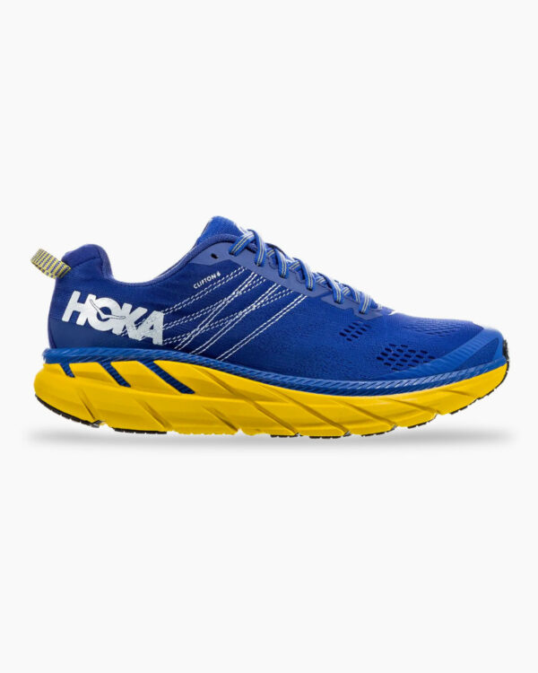 Falls Road Running Store - Mens Road Shoes - Hoka One One Clifton 6 -  Nebulas Blue / Lemon