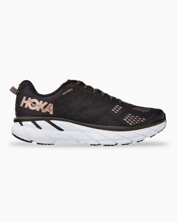 Falls Road Running Store - Womens Road Shoes - Hoka One One Clifton 6 -  BLACK / ROSE GOLD
