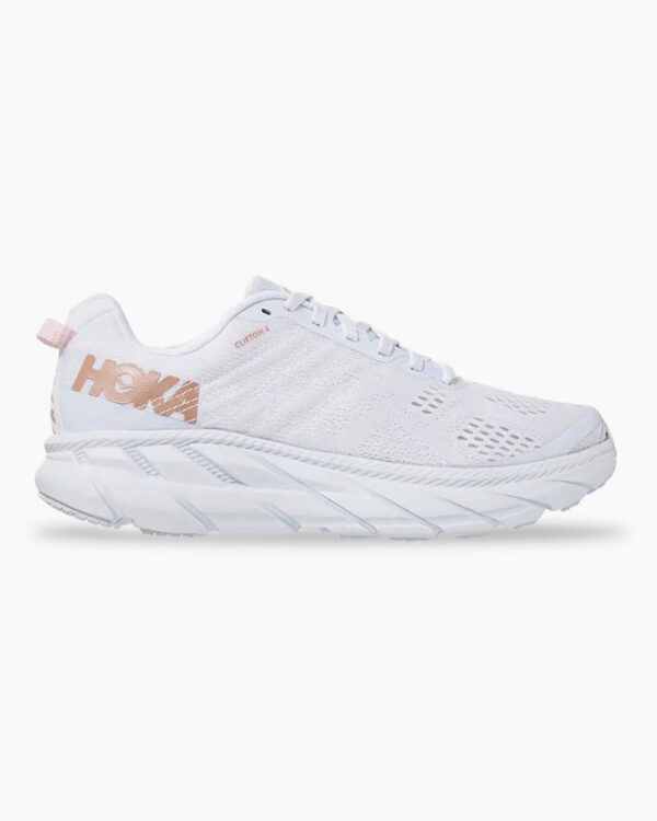 Falls Road Running Store - Womens Road Shoes - Hoka One One Clifton 6 -  WHITE / ROSE GOLD