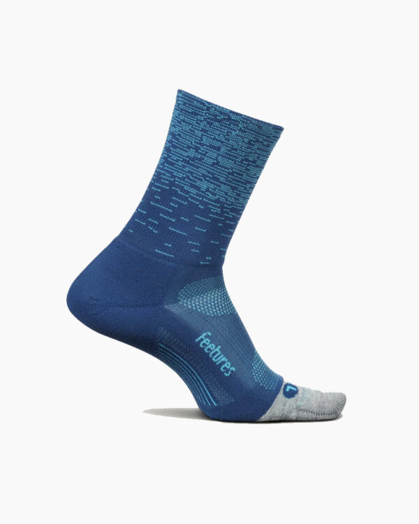 Falls Road Running Store - Running Socks - Feetures Elite Light Cushion Mini Crew - Blue Static