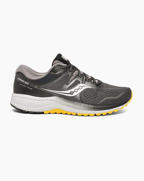 Falls Road Running Store - Mens Road Shoes - Saucony Omni ISO 2 - Grey/Black/Yellow