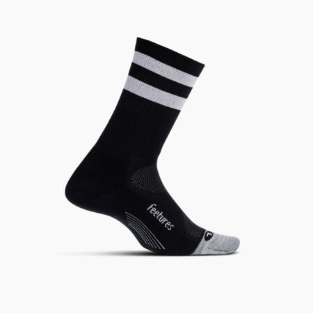 Falls Road Running Store - Running Socks - Feetures Elite Light Cushion Mini Crew - Black / Stripe