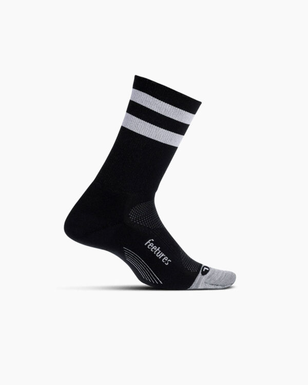 Falls Road Running Store - Running Socks - Feetures Elite Light Cushion Mini Crew - Black / Stripe