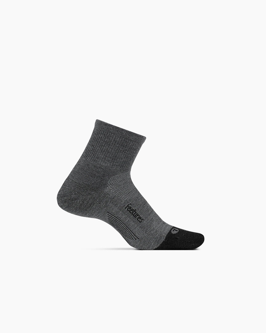 anthrazit Feetures Merino 10 Cushion Quarter Unisex Running Socken