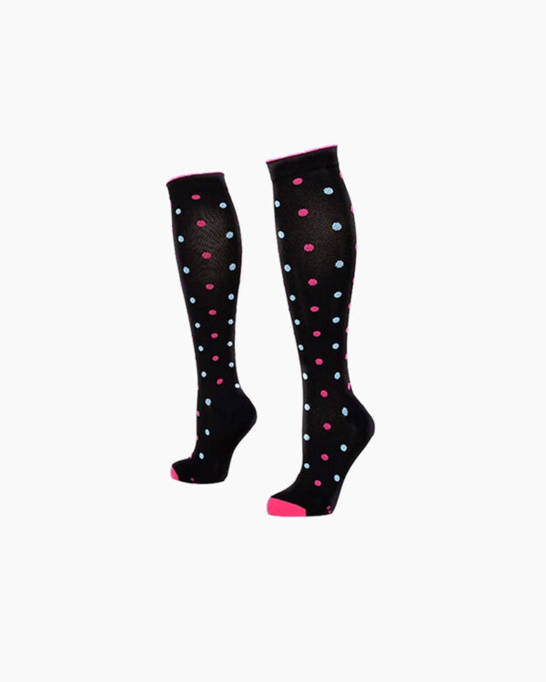Falls Road Running Store - Women's Apparel -Lily Trotter Compression Socks - Dots-a-Plenty© Black