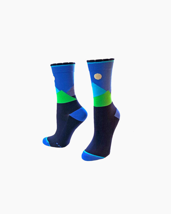 Falls Road Running Store - Women's Apparel -Lily Trotter Crew Socks- Over The Moon - Blue