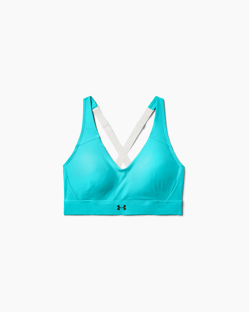 Under Armour Vanish Support Womens Sports Bra Blue Cycling Boxing Gym Workout UA 