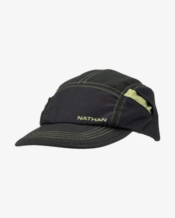 Falls Road Running Store - Nutrition and Wellness - Nathan Quick Stash Run Hat - Black Mosstone