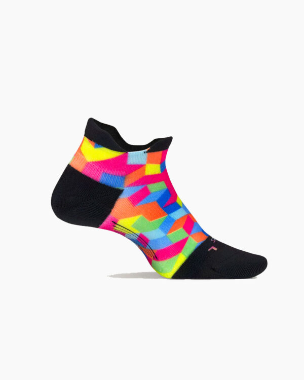 Falls Road Running Store - Socks - Feetures Elite Light Cushion No Show Tab - Limited Edition - Geo Print Multi