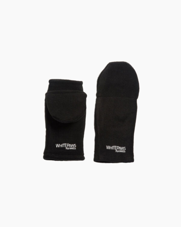 Falls Road Running Store - Accessories - Whitepaws Double Velour Fleece RunMitts - Black