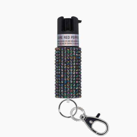 Falls Road Running Store - Safety Accessories - SABRE PEPPER SPRAY WITH JEWELED DESIGN AND SNAP CLIP - black