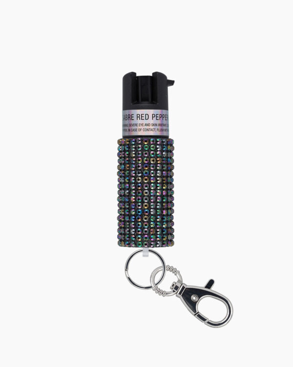 Falls Road Running Store - Safety Accessories - SABRE PEPPER SPRAY WITH JEWELED DESIGN AND SNAP CLIP - black