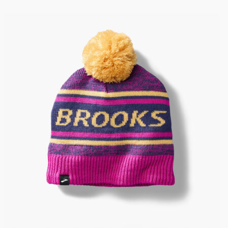 Falls Road Running Store - Unisex Running Hat - Brooks Heritage Pom Beanie - 523