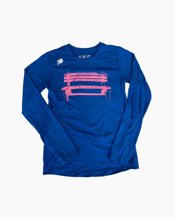 Falls Road Running Store - Women's Apparel - New Balance Baltimore Bench Tech Long Sleeve - blue