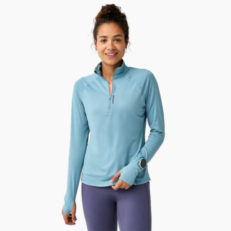 Falls Road Running Store - Women's Apparel - Brooks Dash 1/2 Zip 3.0 Women Blue Haze-468