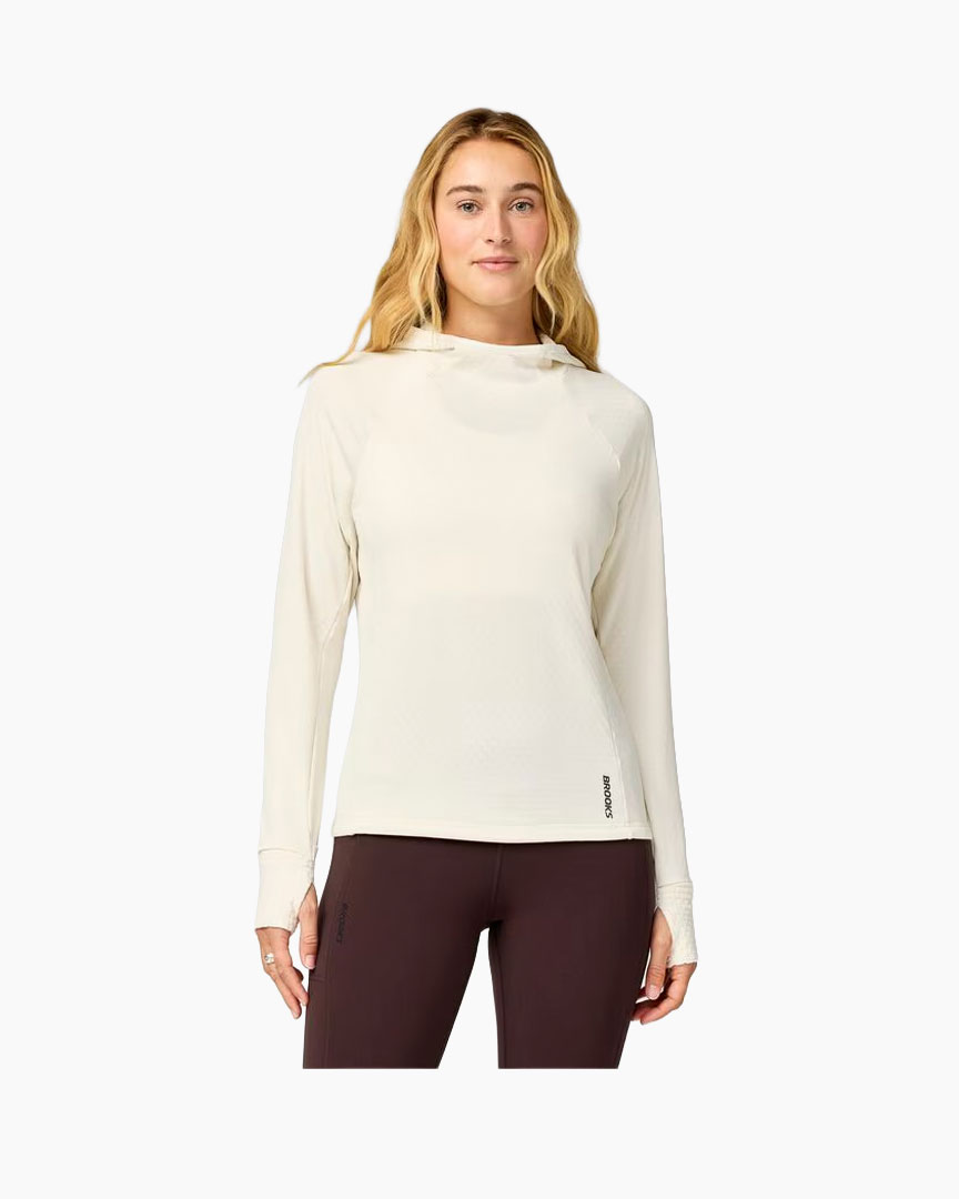 Falls Road Running Store - Women's Apparel - Brooks Momentum Thermal Hoodie Women Bone-278